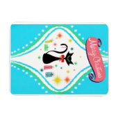 Magnet Flexible Joyeux Noël Retro Chat Siamese (Horizontal)