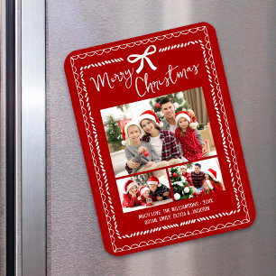 Magnet Flexible Joyeux Noël rouge 3 Photo Dessins amusants