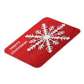 Magnet Flexible Joyeux Noël Rouge et blanc Flocon de neige moderne (Côté Gauche)