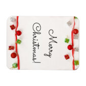 Magnet Flexible Joyeux Noël Rouge et Vert Ornements (Horizontal)