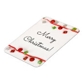 Magnet Flexible Joyeux Noël Rouge et Vert Ornements (Côté Gauche)