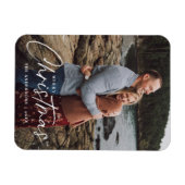 Magnet Flexible Joyeux Noël Script photo de vacances (Horizontal)