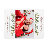 Magnet Flexible Joyeux Noël Vert Couples Photo Vacances (Horizontal)