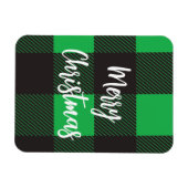 Magnet Flexible Joyeux Noël vert plaid (Horizontal)