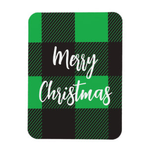 Magnet Flexible Joyeux Noël vert plaid