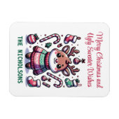 Magnet Flexible Joyeux Noël & Vœux de Pull Moche Renne (Horizontal)