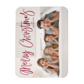 Magnet Flexible Joyeux Noël Whimsical Cranberry Script Photo (Vertical)