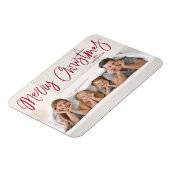 Magnet Flexible Joyeux Noël Whimsical Cranberry Script Photo (Côté Gauche)