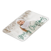 Magnet Flexible Joyeux Noël Whimsical Green Script Photo (Côté Gauche)