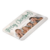 Magnet Flexible Joyeux Noël Whimsical Green Script Photo (Côté Gauche)