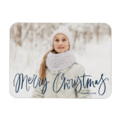 Magnet Flexible Joyeux Noël Whimsical Navy Script photo (Horizontal)