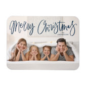 Magnet Flexible Joyeux Noël Whimsical Navy Script photo (Horizontal)