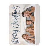Magnet Flexible Joyeux Noël Whimsical Navy Script photo (Vertical)