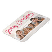 Magnet Flexible Joyeux Noël Whimsical Red Script photo de vacances (Côté Gauche)