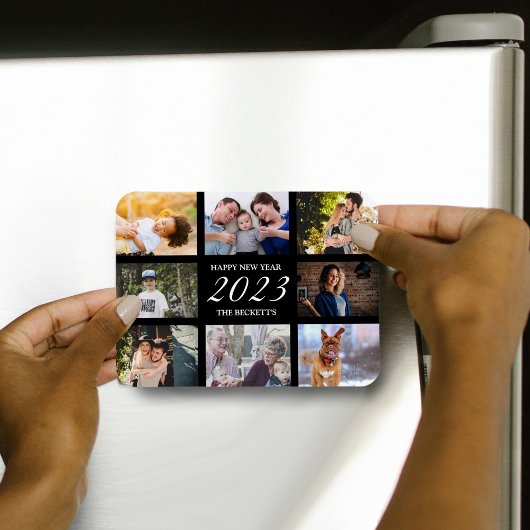 Magnet Flexible Joyeux Nouvel An Moderne 8 Collage photo