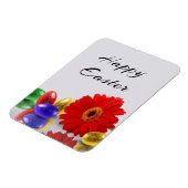 Magnet Flexible Joyeux Oeufs de Pâques colorés avec Gerbera (Côté Gauche)