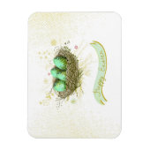 Magnet Flexible Joyeux Pâques ! - Nid d'oiseaux avec des oeufs col (Vertical)