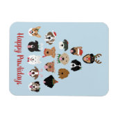 Magnet Flexible Joyeux Pawlidays Chien arbre de Noël (Horizontal)