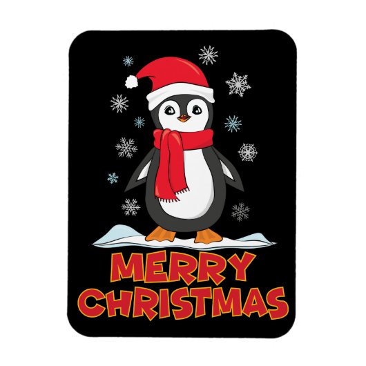 Magnet Flexible Joyeux Pingouin mignon de Noël (Vertical)