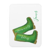 Magnet Flexible Joyeux retraite vert jardinage welly boot (Vertical)