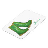 Magnet Flexible Joyeux retraite vert jardinage welly boot (Côté Gauche)