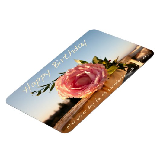 Magnet Flexible Joyeux Rose d'anniversaire (Côté Gauche)