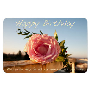 Magnet Flexible Joyeux Rose d'anniversaire
