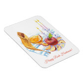 Magnet Flexible Joyeux Rosh Hashanah ! Art dessiné à la main (Côté Droit)