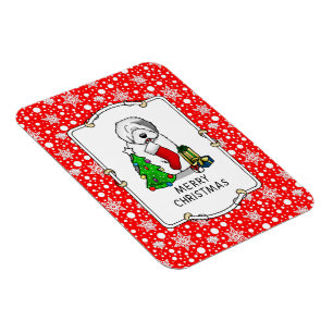 Magnet Flexible Joyeux sapin de Noël 2 Vieux anglais Chien de mer