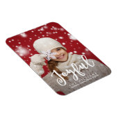 Magnet Flexible Joyeux Script moderne Noël | Photo de vacances (Côté Droit)