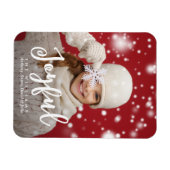 Magnet Flexible Joyeux Script moderne Noël | Photo de vacances (Horizontal)