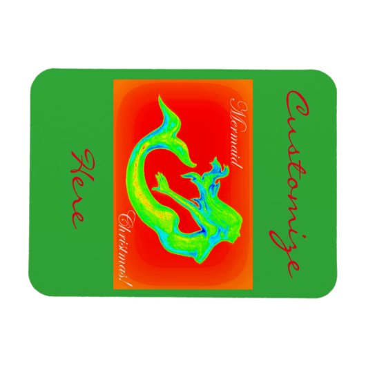 Magnet Flexible joyeux sirène noël (Horizontal)