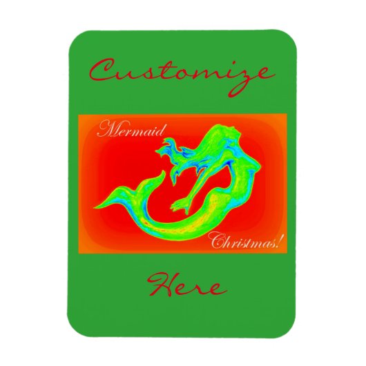 Magnet Flexible joyeux sirène noël (Vertical)