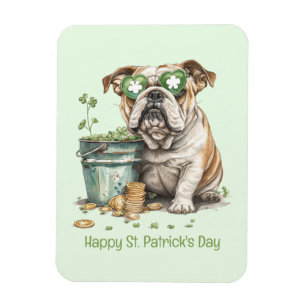 Magnet Flexible Joyeux St. Patrick's Day English Bulldog