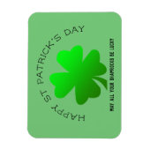 Magnet Flexible Joyeux St Patrick's Day green shamrock personnalis (Vertical)