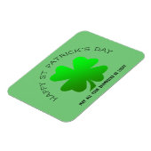 Magnet Flexible Joyeux St Patrick's Day green shamrock personnalis (Côté Gauche)