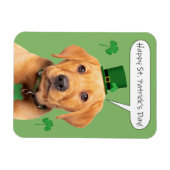 Magnet Flexible Joyeux St Patrick's Day mignonne Labrador Chiot (Horizontal)