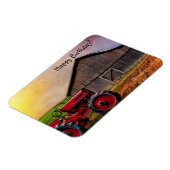 Magnet Flexible Joyeux tracteur d'anniversaire et grange (Côté Gauche)