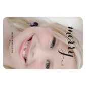 Magnet Flexible Joyeux vacances Photo Simple Script de Noël noir (Horizontal)