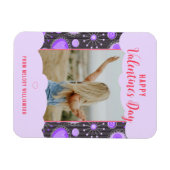 Magnet Flexible Joyeux Valentine Whimsical Purple Nom fleur de coe (Horizontal)