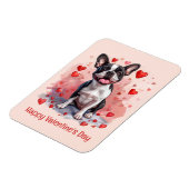 Magnet Flexible Joyeux Valentines Day Boston Terrier Dog (Côté Gauche)
