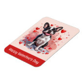 Magnet Flexible Joyeux Valentines Day Boston Terrier Dog (Côté Gauche)