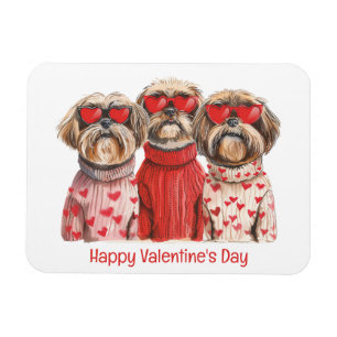 Magnet Flexible Joyeux Valentines Day Chih Tzu Chiens