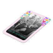 Magnet Flexible Joyeux Valentines Day Cute Pastel Hearts Photo (Côté Gauche)