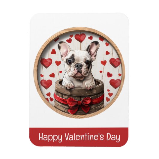 Magnet Flexible Joyeux Valentines Day French Bulldog (Vertical)