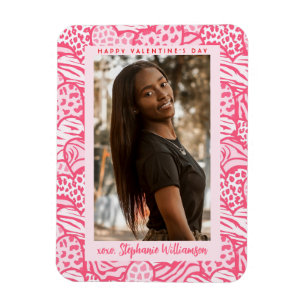 Magnet Flexible Joyeux Valentines Jour Blush Pink Jungle Heart Pho