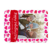 Magnet Flexible Joyeux Valentines Jour Moderne Rouge Coeurs Rose P (Horizontal)