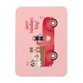 Magnet Flexible Joyeux Valentines Jour Pickup Camion Aimer Chiens (Vertical)