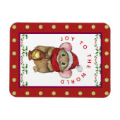 Magnet Flexible Joyful Christmas mouse greeting card (Horizontal)