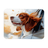 Magnet Flexible Joyful Dog in the Wind Art Print (Horizontal)